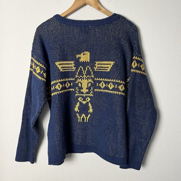 Levi’s Thunderbird Totem Two Tone Pullover Sweater Classic Retro‎ Size Medium - Picture 4 of 8